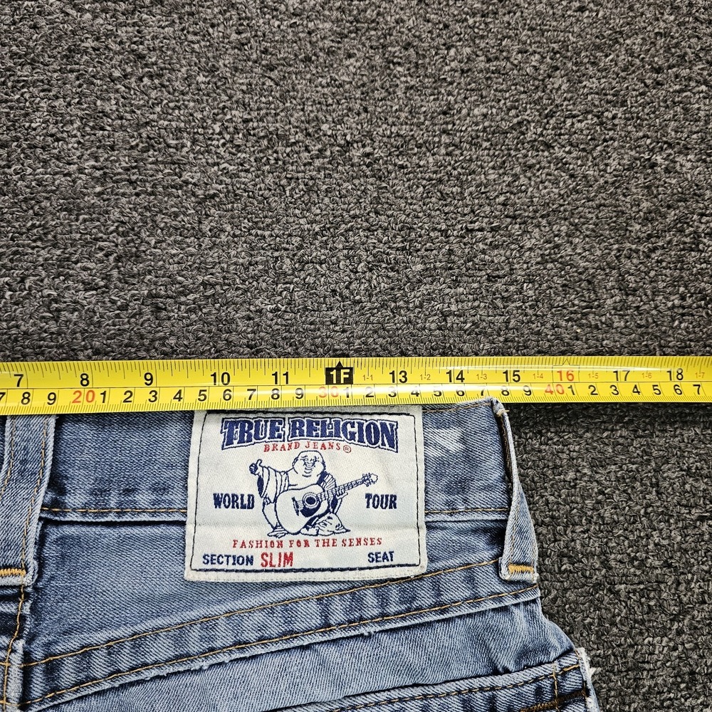 True Religion Jeans Women's 28 Slim Straight Rhinestone Embellished Back Pockets - Picture 9 of 13